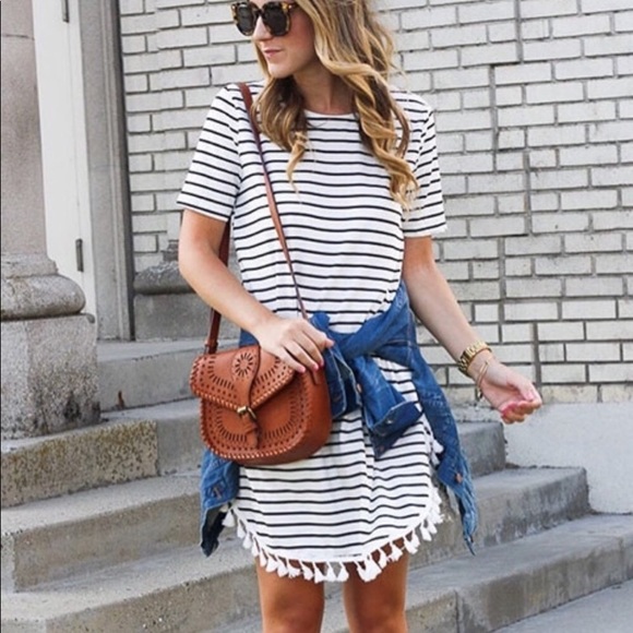 Dresses & Skirts - LAST: Small Striped Fringe Dress